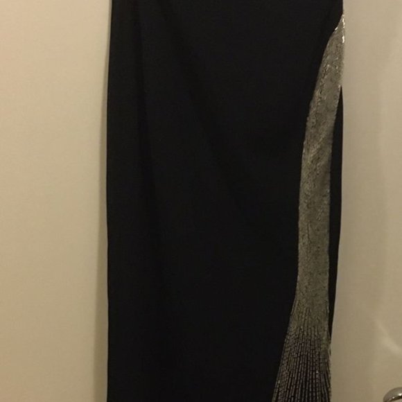 Black Halter Dress with Sequins by Lilly Rubin - Picture 5 of 6